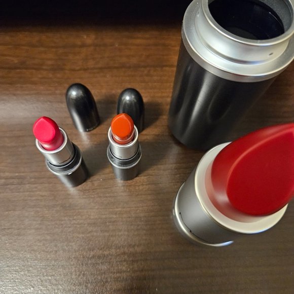 MAC Cosmetics Other - MAC Collectible Lipstick Canister w/Mini MAC Ruby Woo and Chili Lipstick (NIB)